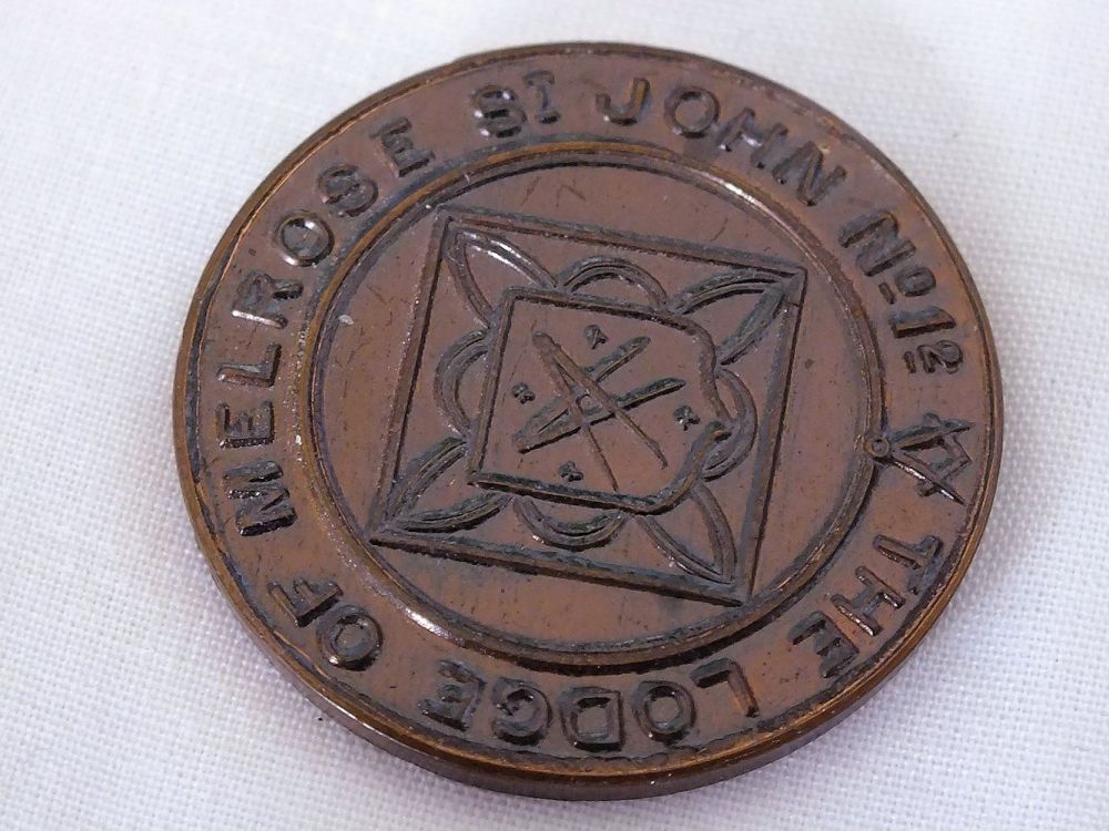 Masonic Mark Token - Scottish Constitution PennyFor The Lodge Of Melrose St John No 12