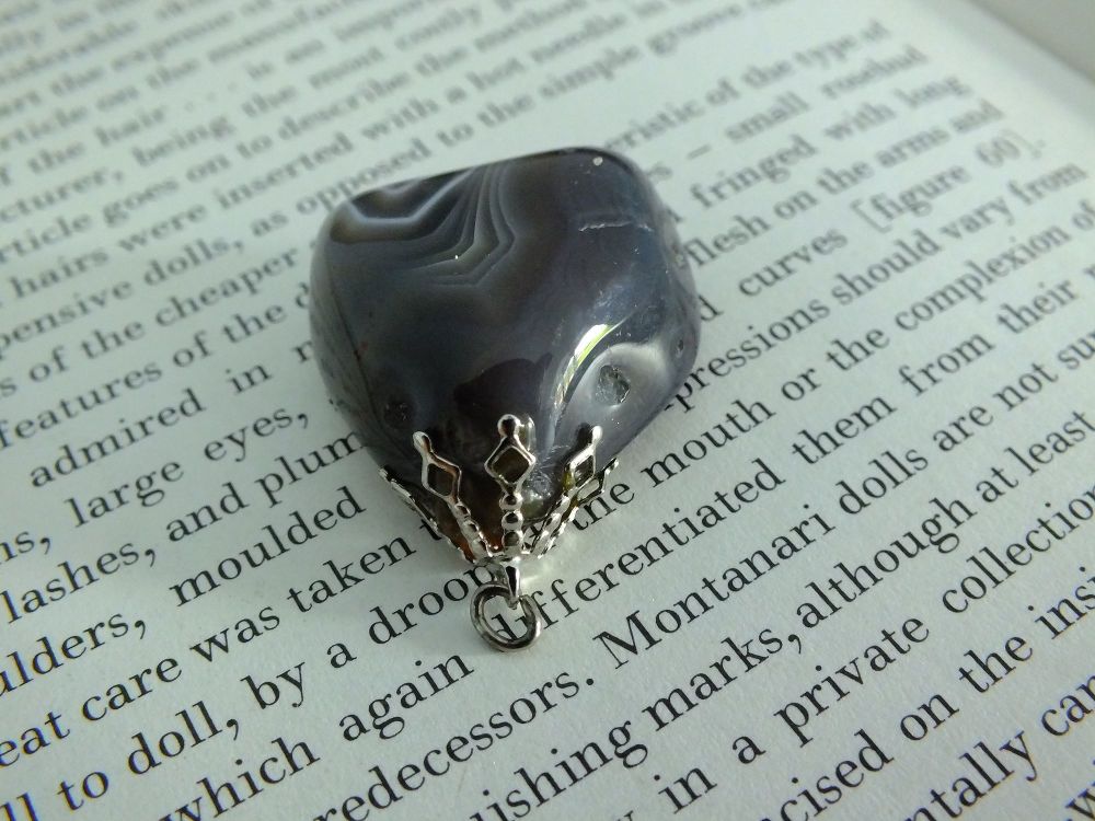 Banded Agate Necklace Pendant Stone