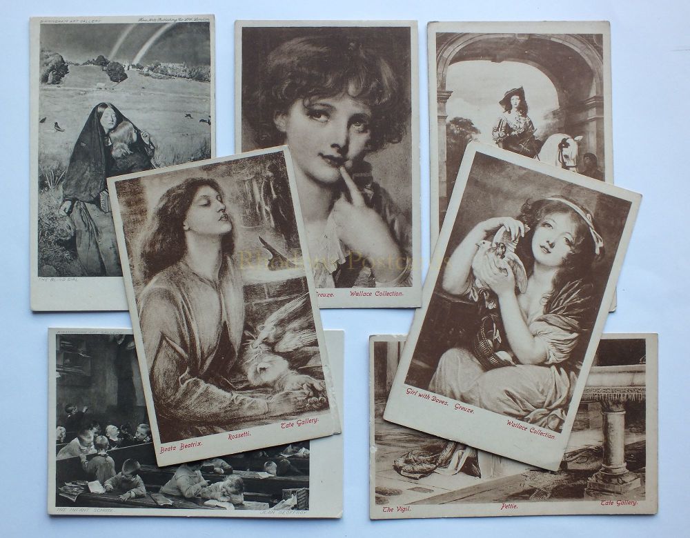 Vintage Art Gallery Postcards From The Tate Gallery , Wallace Collection, B