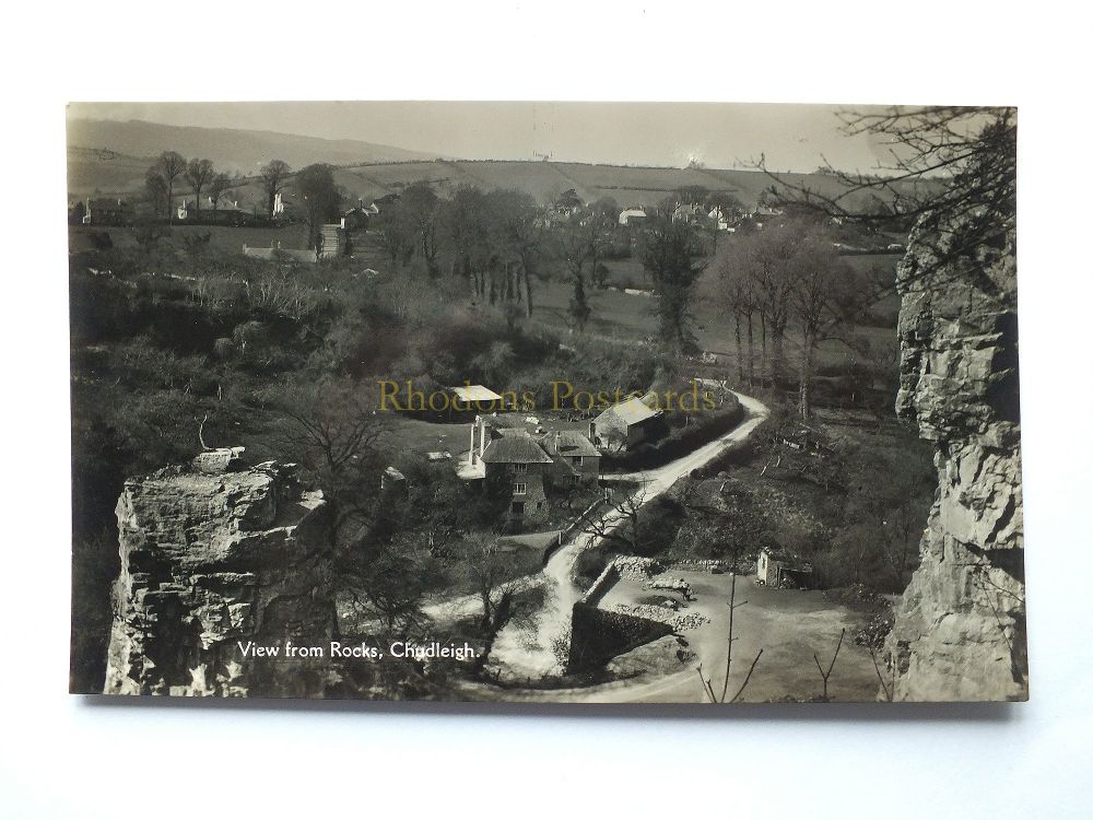 Devon - View From Rocks, Chudleigh-Real Photo Postcard
