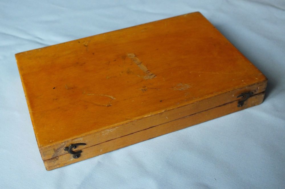 Vintage Wooden Technical Drawing Instruments Box -French Made