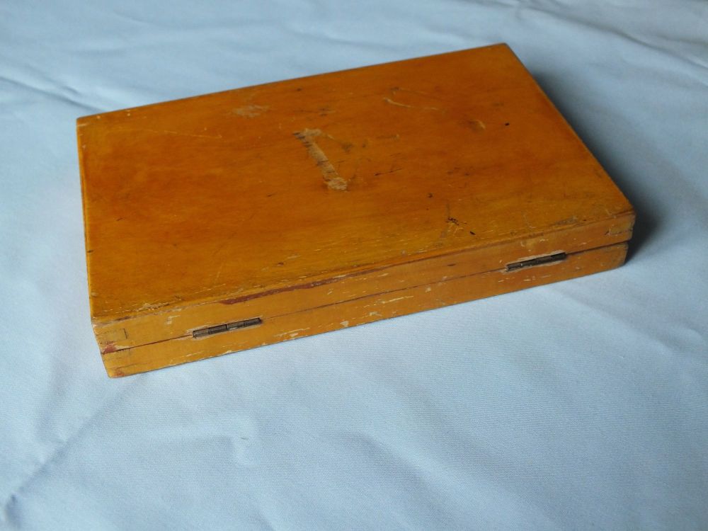 Vintage Wooden Technical Drawing Instruments Box -French Made