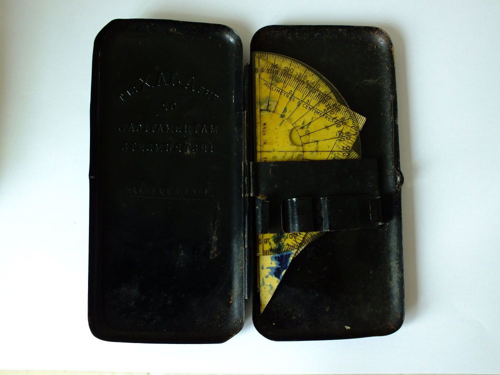 Mathematical Instruments Case With Part Set-Ajax Brand-Circa 1930s Vintage
