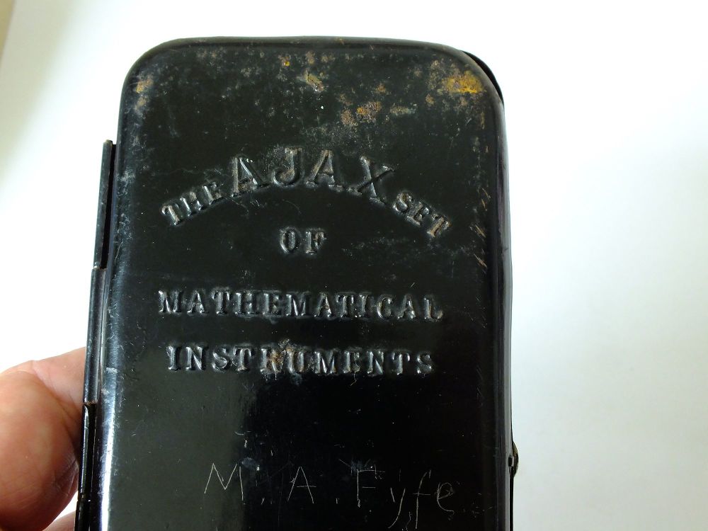 Mathematical Instruments Case With Part Set-Ajax Brand-Circa 1930s Vintage