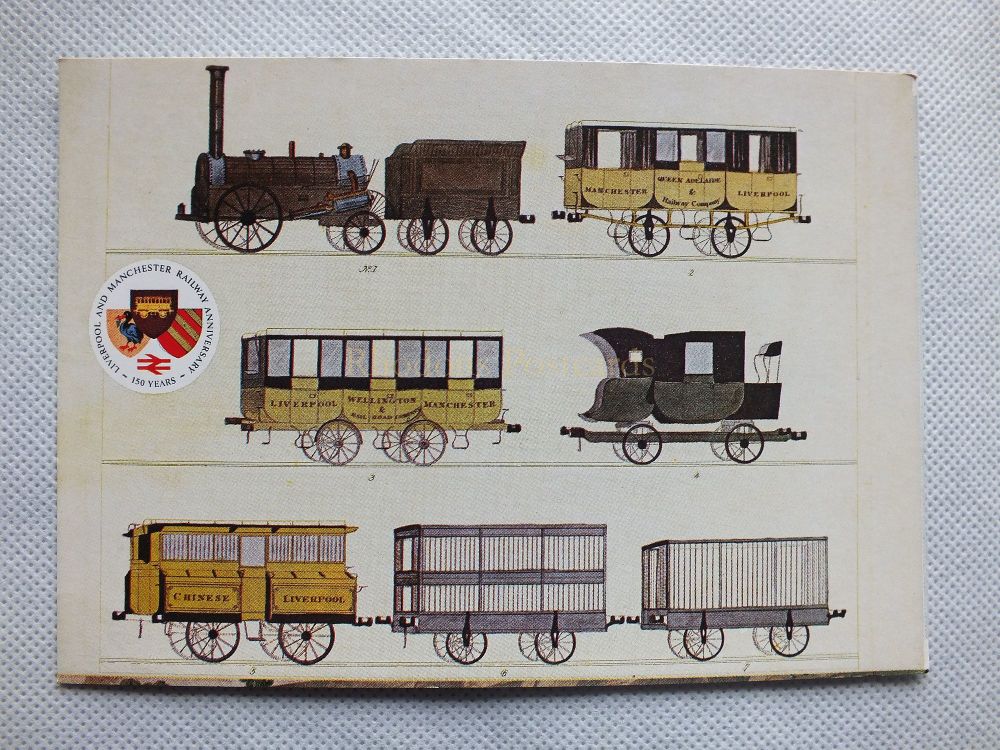 Liverpool & Manchester Railway 150 Years Anniversay Postcard No 9 - Liverpool And Manchester Loco Rolling Stock