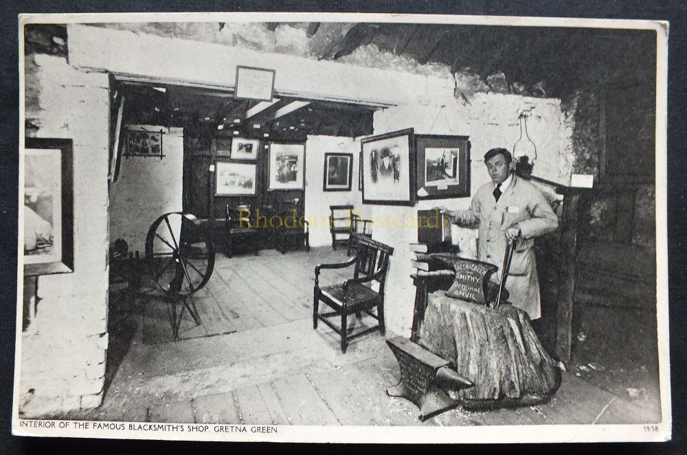 Famous Backsmiths Shop Gretna Green - Interior View - Circa 1930s Postcard