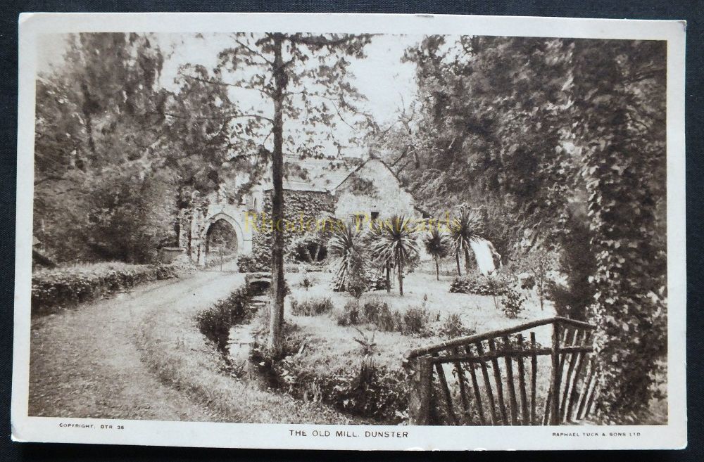 The Old Mill, Dunster, Somerset - Early 1900s Raphael Tuck Photogravure Postcard