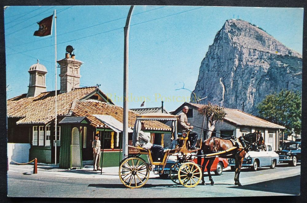 Gibraltar - Hackney Carriage Near British Frontier Gates - Circa 1970s Postcard