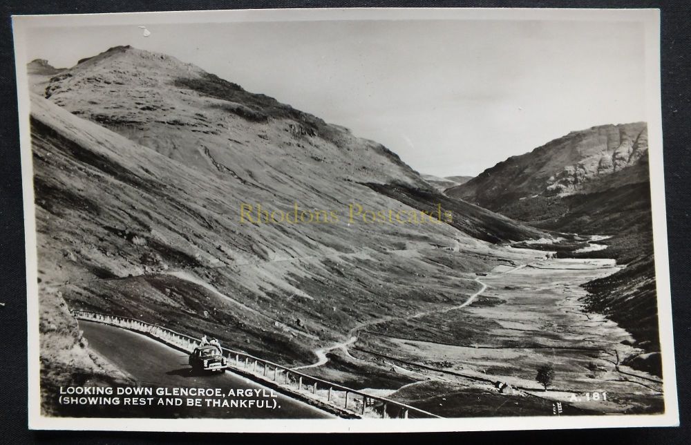 Scotland - Looking Down Glencroe, Argyll - Showing Rest And Be Thankful - Circa 1950s RP Postcard