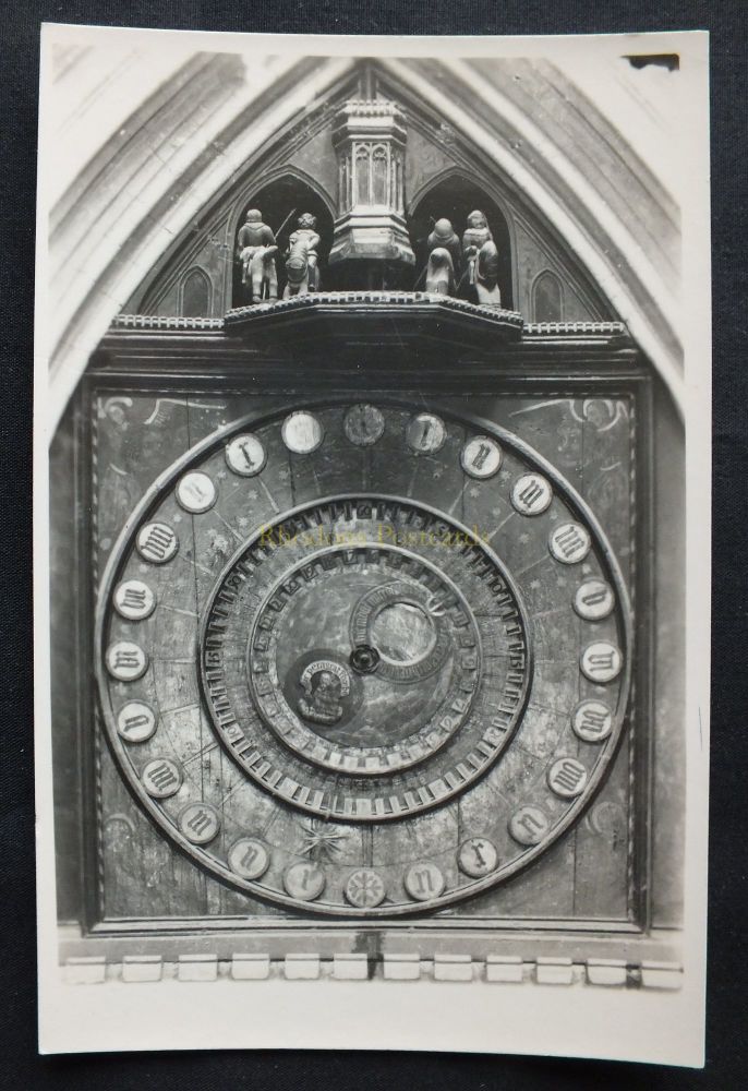 Astronomical Clock, Wells Cathedral, Somerset - Real Photo Postcard