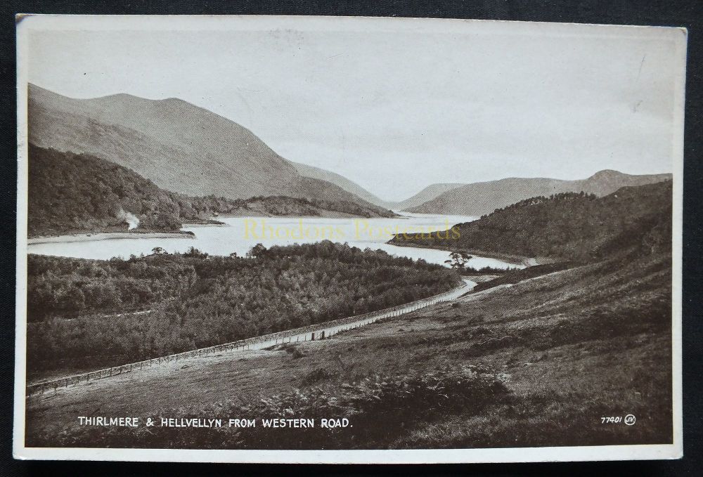 Cumbria - Thirlmere and Hellvellyn From Western Road - Early 1900s Postcard