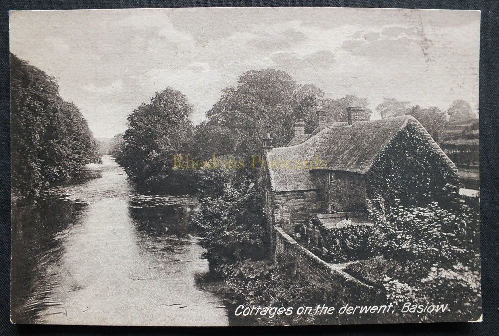 Derbyshire - Cottages On The Derwent, Baslow -Early 1900s Postcard