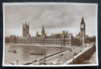 London - Houses Of Parliament And Westminster Bridge- Circa 1930s Real Photo Postcard
