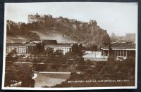 Edinburgh Castle And National Gallery-Circa 1930s Real Photo Postcard