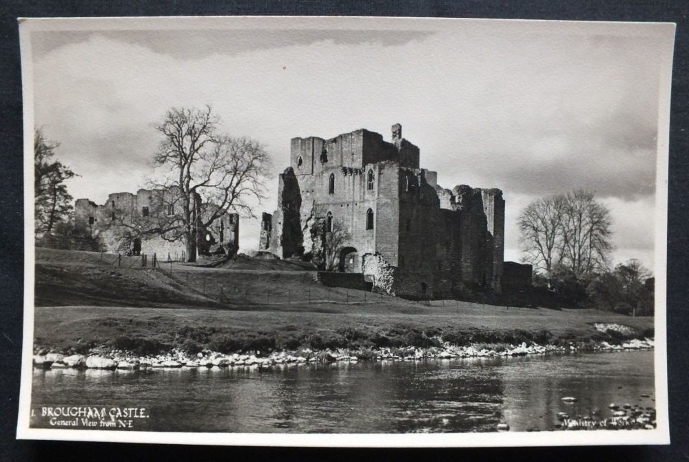 Brougham Castle, Cumbria - General View  From NE - Ministry of Works Postcard