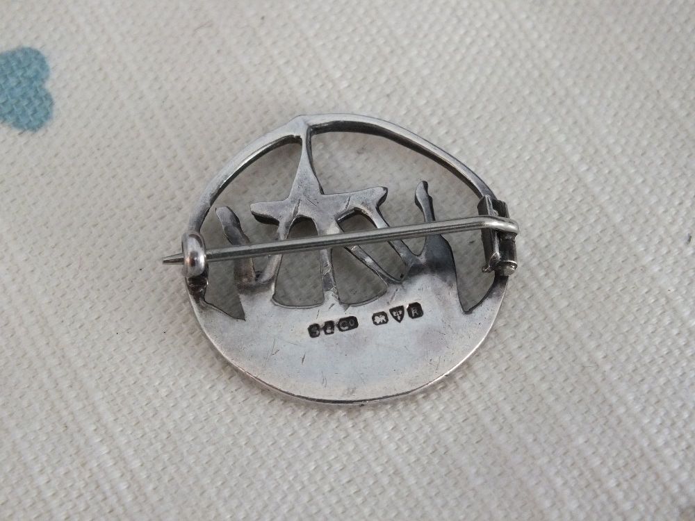 Viking Longboat Pin Brooch - Sterling Silver Hallmarks For 1935