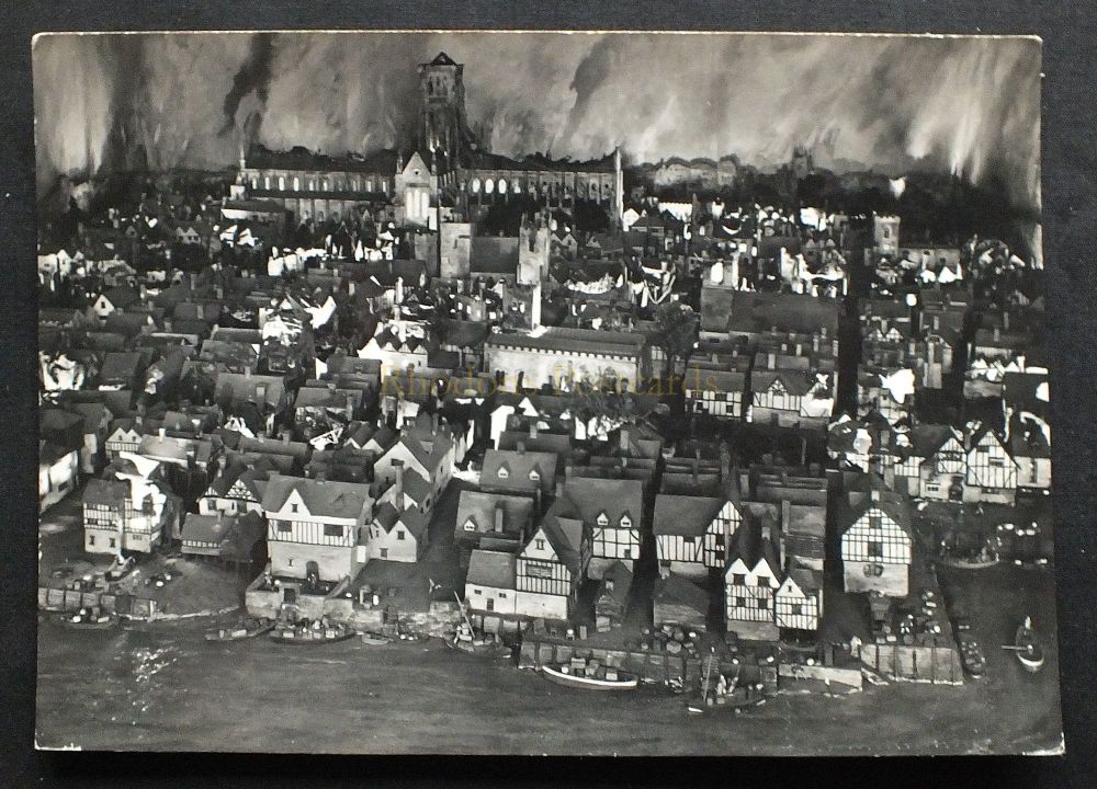 London Museum-Model Of The Great Fire Of London-Photo Postcard