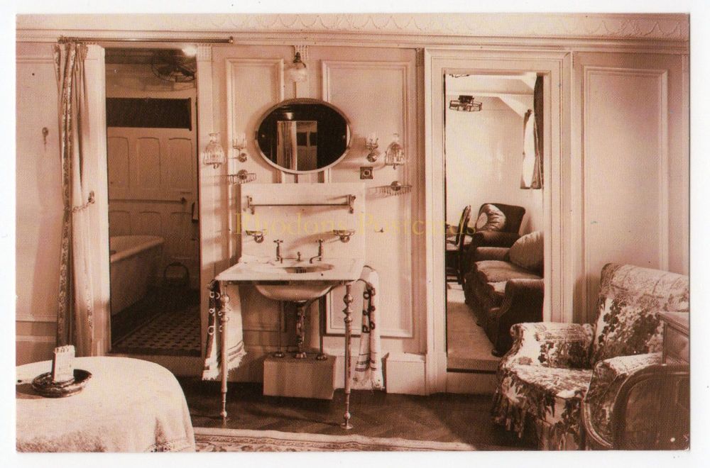 Kaiser I Hind 1928 - Interior View Bedroom, Bathroom, Study - Nostalgia Postcard Collectors Club Repro Postcard