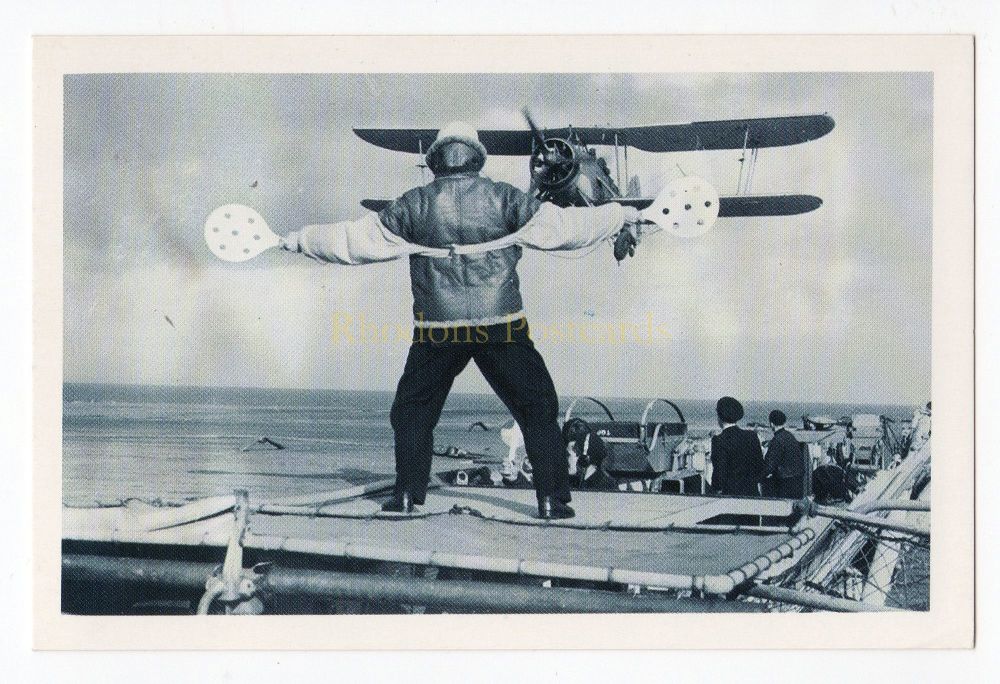 Fairey Swordfish Aircraft Landing At Sea - Nostalgia Repro Postcard