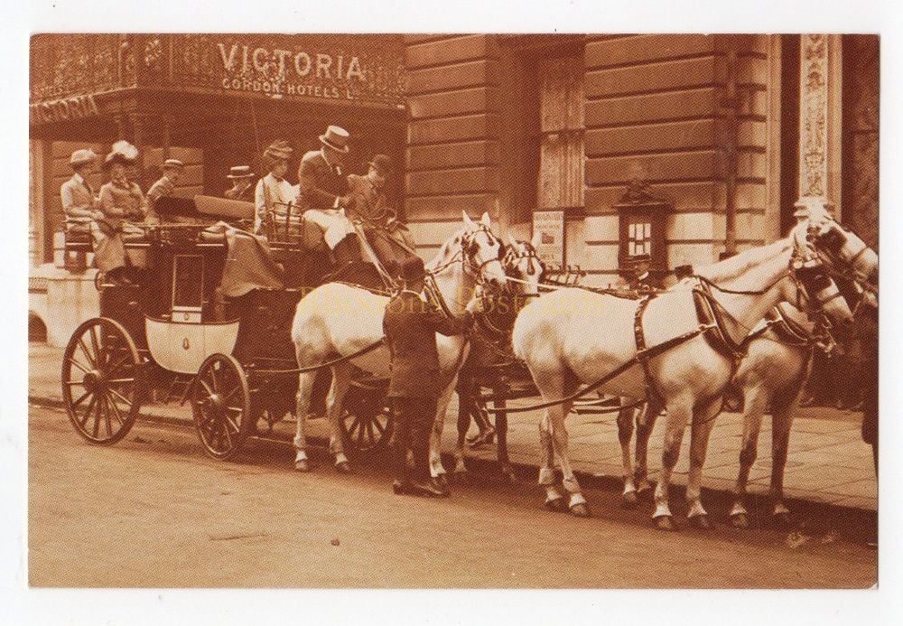 Horse Drawn Carriage, 1910 - Nostalgia Repro Photo Postcard
