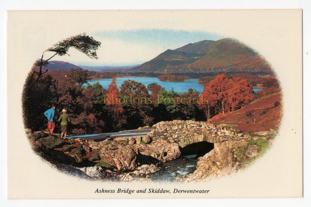 Cumbria - Ashness Bridge and Skiddaw, Derwentwater - Circa 1960s Postcard