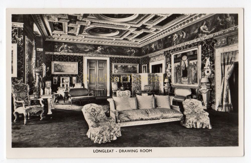 Wiltshire - Longleat House - Drawing Room- Real Photo Postcard