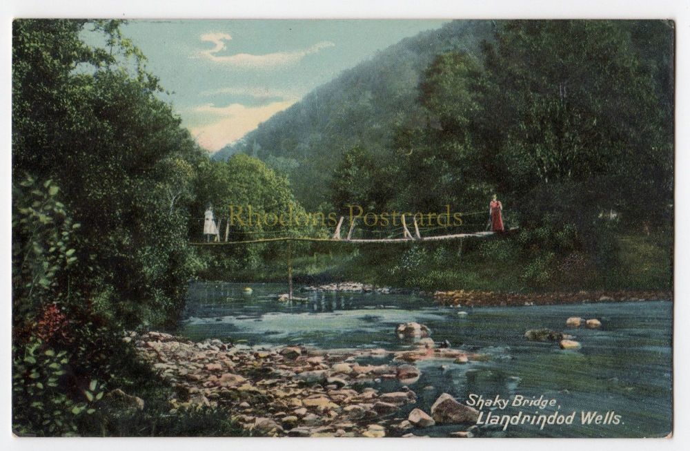 Shaky Bridge, Llandrindod Wells, Wales - Early 1900s Postcard  | Sent To Mr J SHARMAN, Norwich 1909