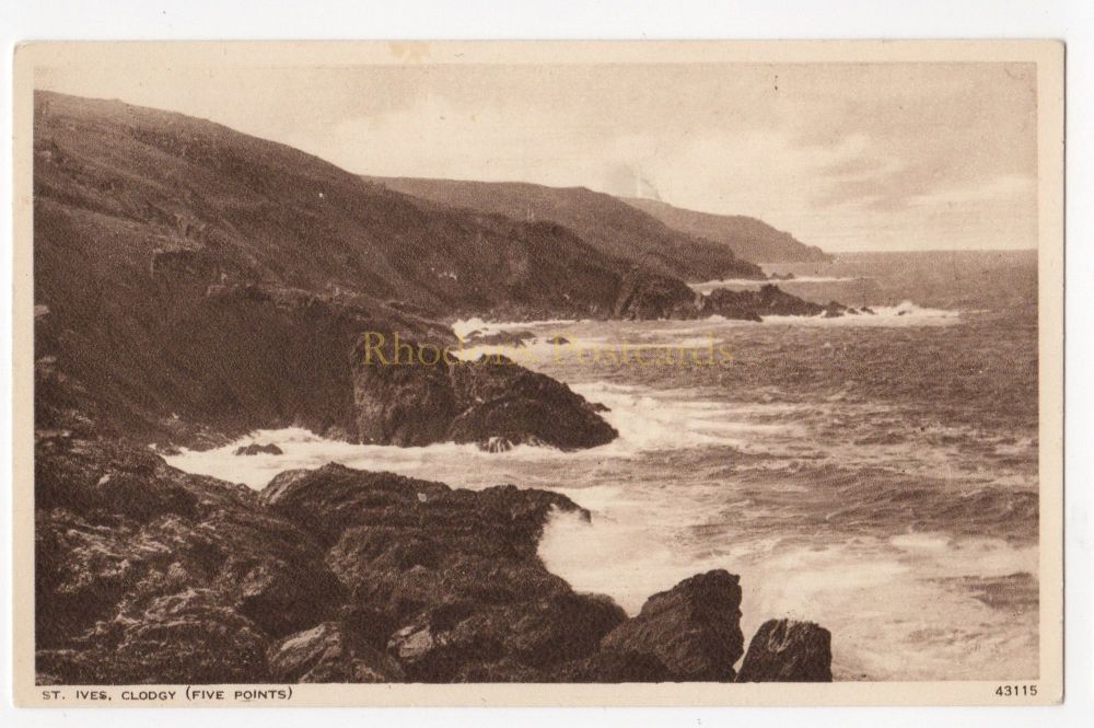 Cornwall - St Ives Clodgy (Five Points) - Sepiatone Photo Postcard
