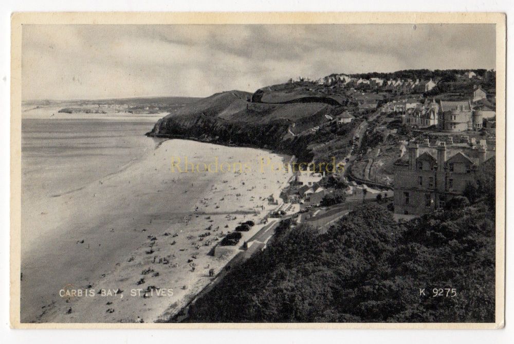 Cornwall- Carbis Bay, St Ives - Valentines 'Silveresque' Postcard