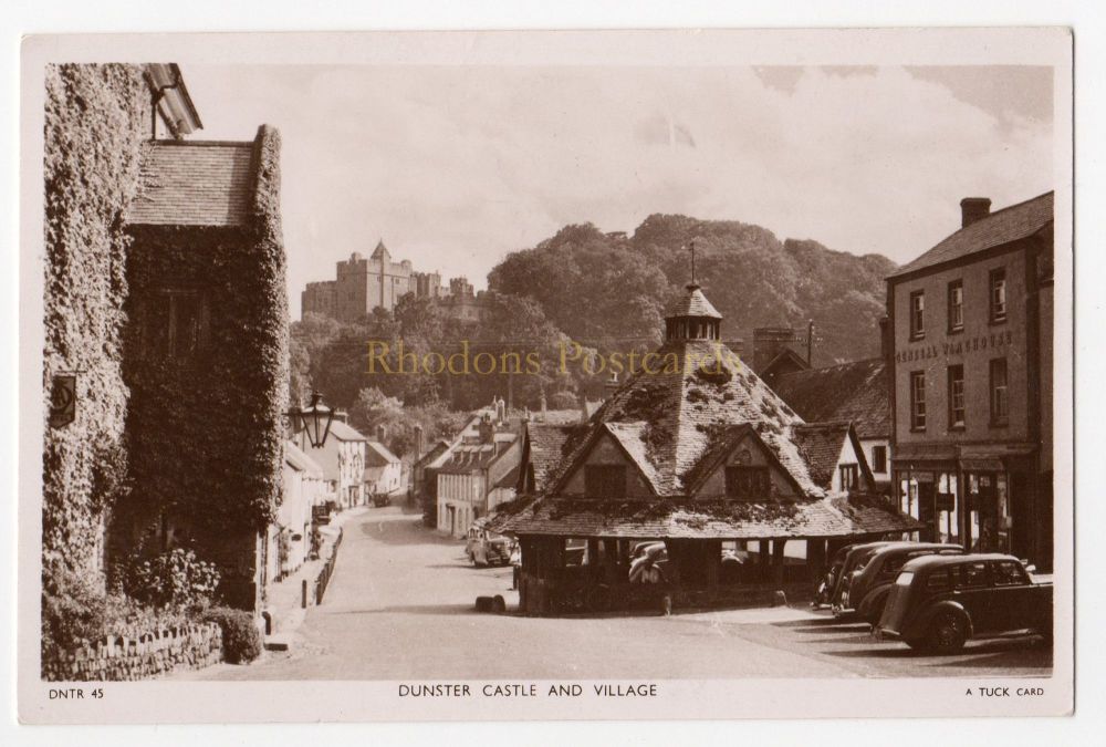 Dunster Castle And Village, Somerset - Tucks Real Photo Postcard