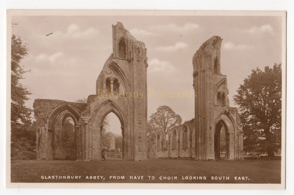 Glastonbury Abbey From Nave To Choir Looking South East - Tucks RP Postcard