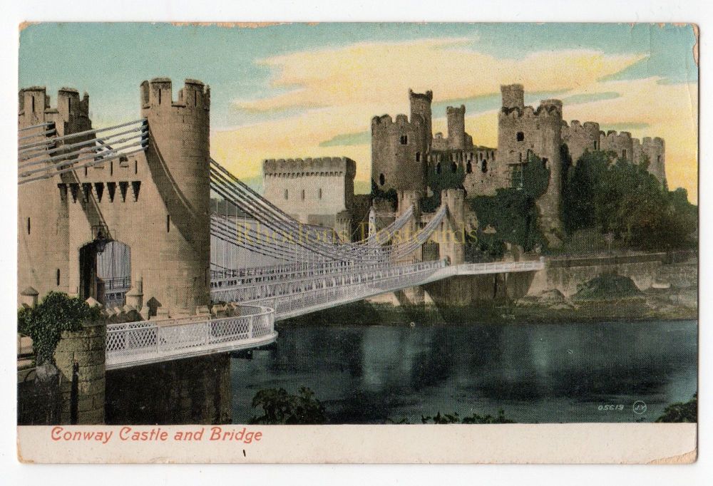 Conway Castle And Bridge- Early 1900s Valentines Series Postcard