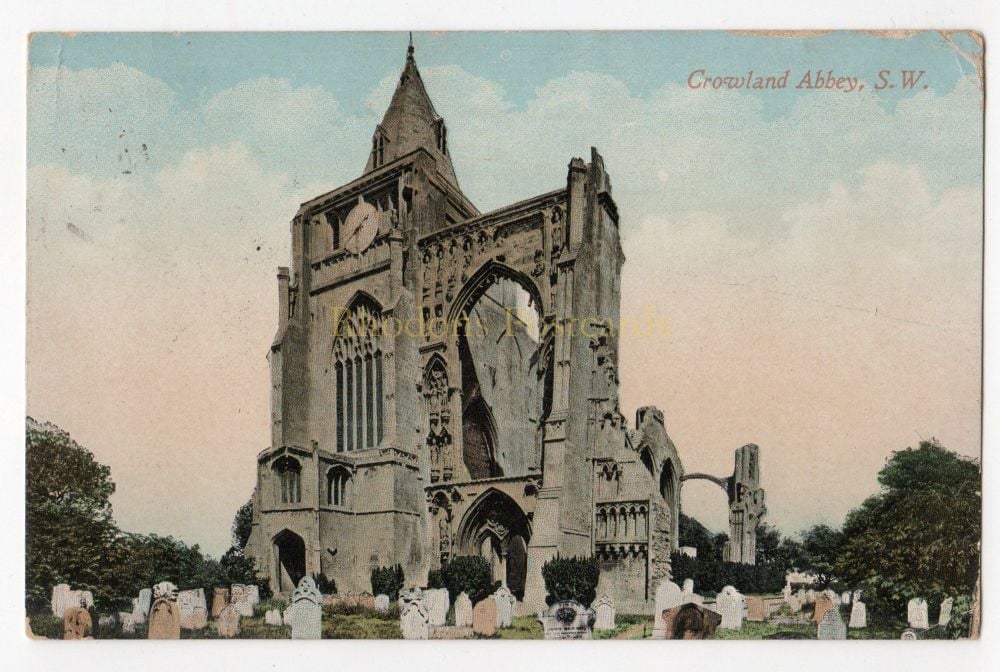 Crowland Abbey, Crowland, Lincolnshire-Early 1900s Postcard | Sent To Miss PARSONS Guildford Surrey