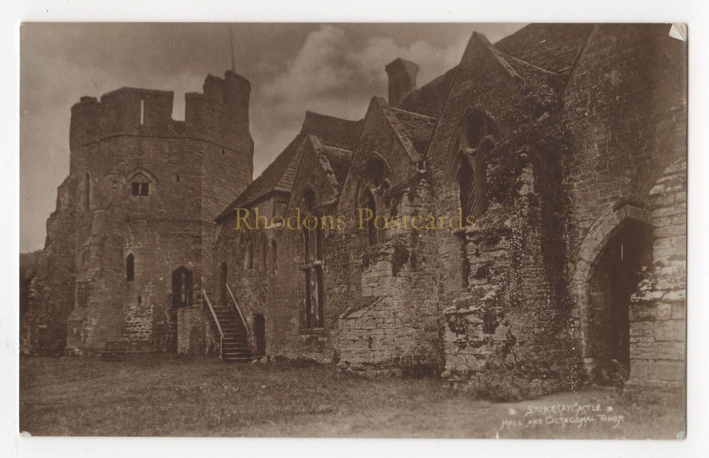Stokesay Castle, Hall and Octagonal Tower - W A Call 'Cambria Series' RP Postcard