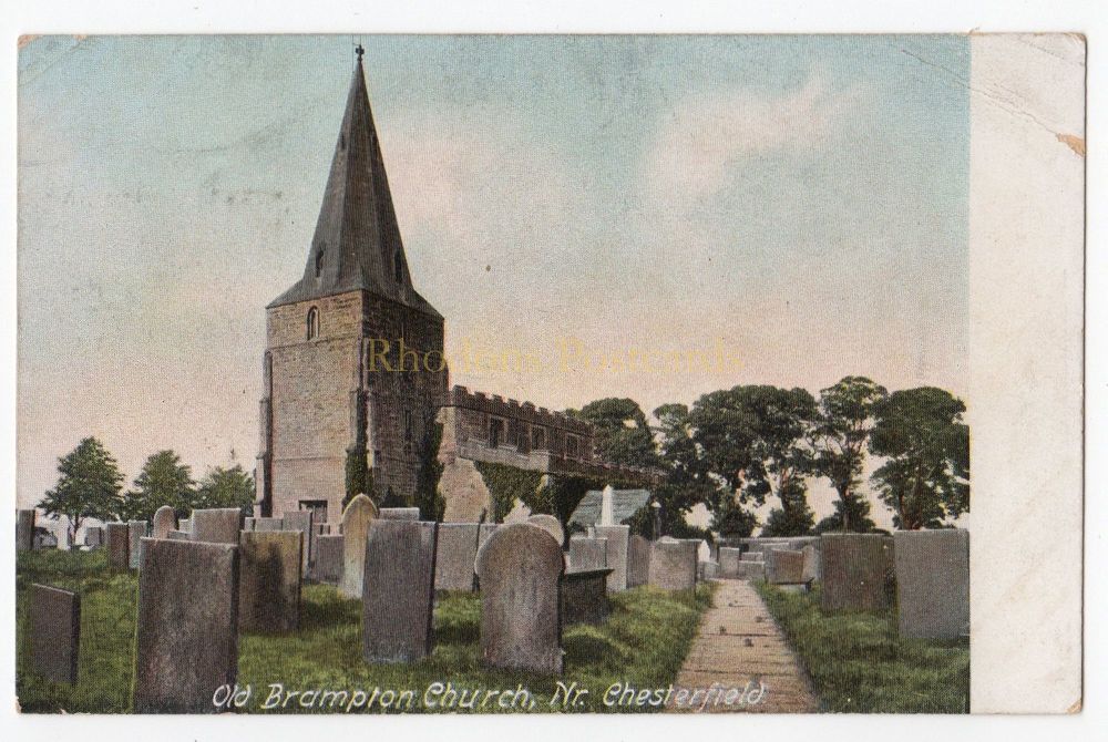 Old Brampton Church Near Chesterfield-Early 1900s Postcard