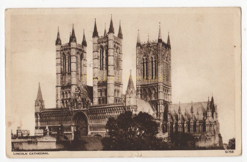 Lincoln Cathedral - 1940s Walter Scott, Bradford Postcard