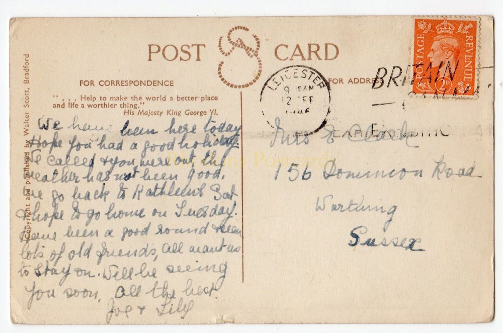 Lincoln Cathedral - 1940s Walter Scott, Bradford Postcard