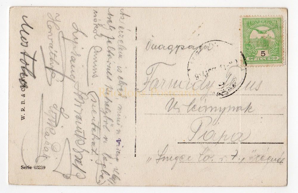 Hungary - Early 1900s Postcard With Magyar Posta 5 Filler Stamp