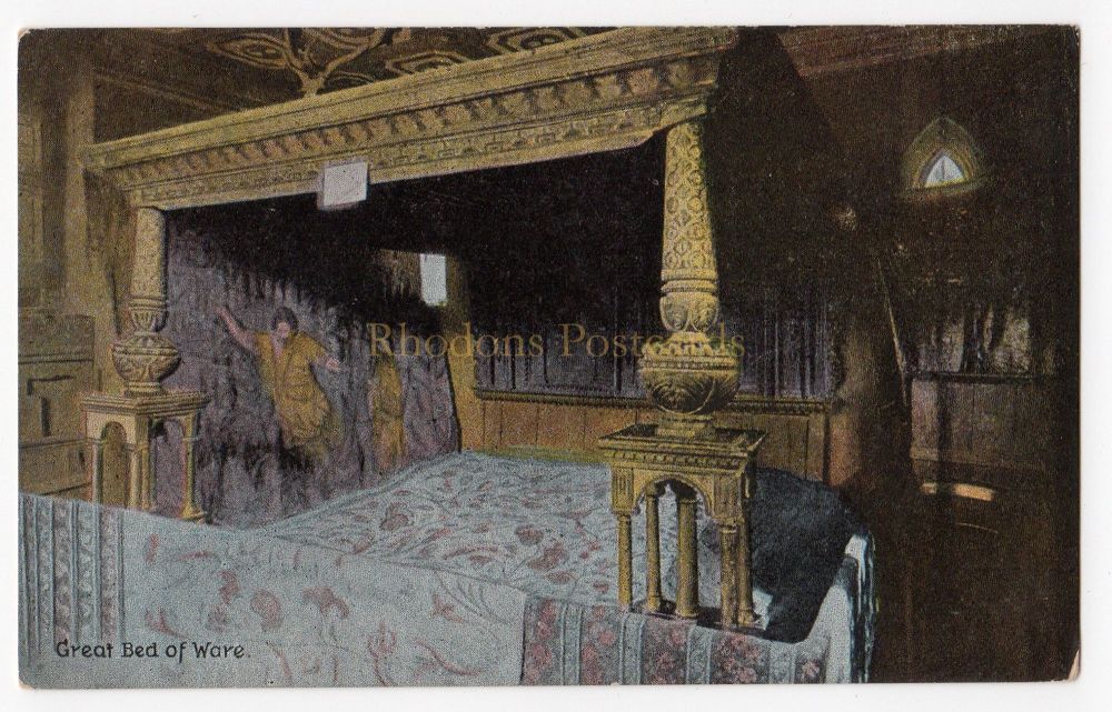 The Great Bed Of Ware - Early 1900s Shureys Publications Advertising Postcard