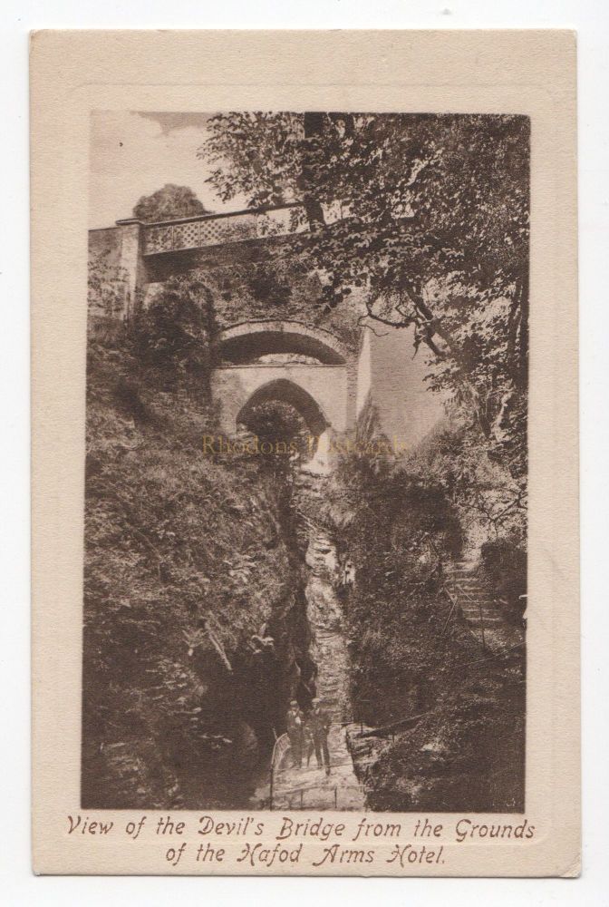 Hafod Arms Hotel Aberystwyth - View Of Devils Bridge From The Grounds - F Frith Postcard