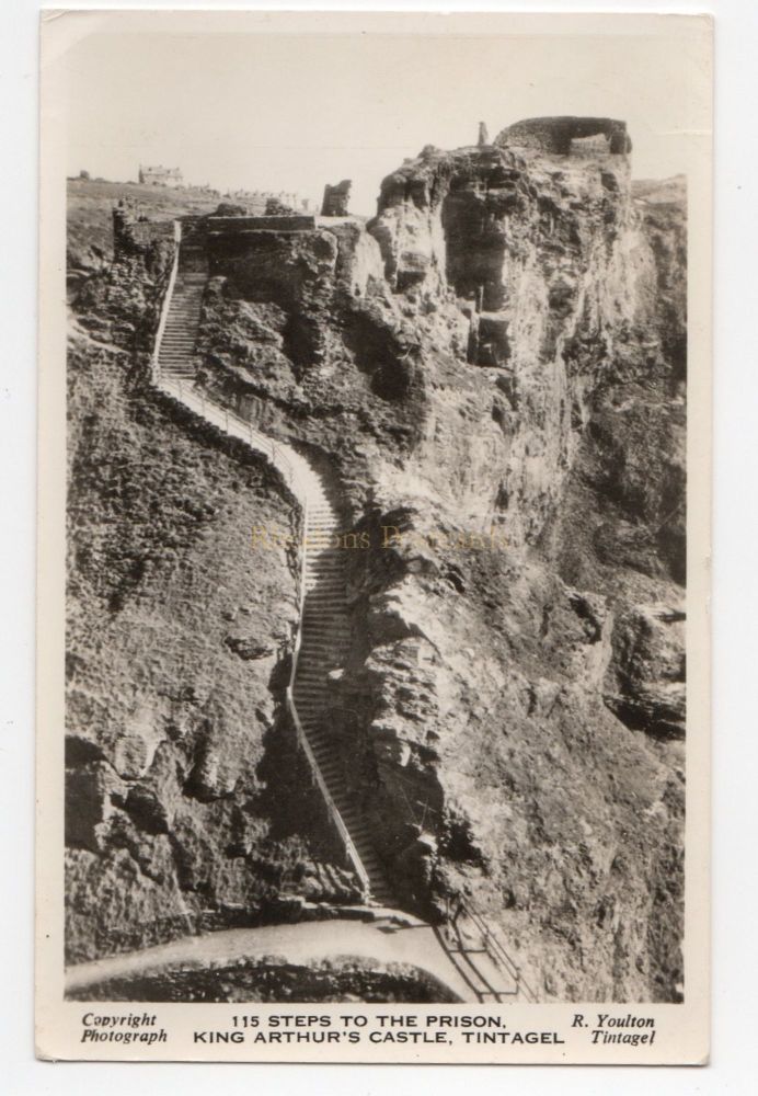 King Arthurs Castle Tintagel - 115 Steps To The  Prison - 1960s RP Postcard
