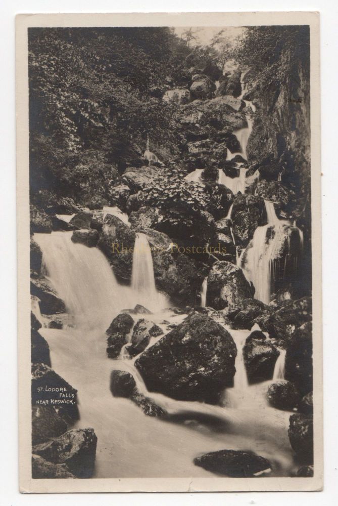 Lodore Falls Near Keswick - 1930s G P Abraham Ltd Real Photo Postcard