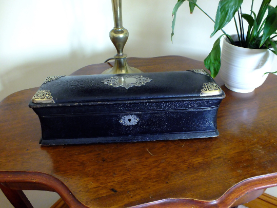 Antique French Jewellery Box / Glove Box-Victorian Era Circa Mid 1800s