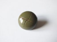 Leather Coat Jacket Dress Button-25mm -Olive Green - Circa 1950s Vintage