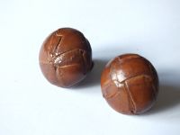 Braided Leather Coat or Jacket Buttons x2- 25mm Diameter-Circa 1940s/50s Vintage
