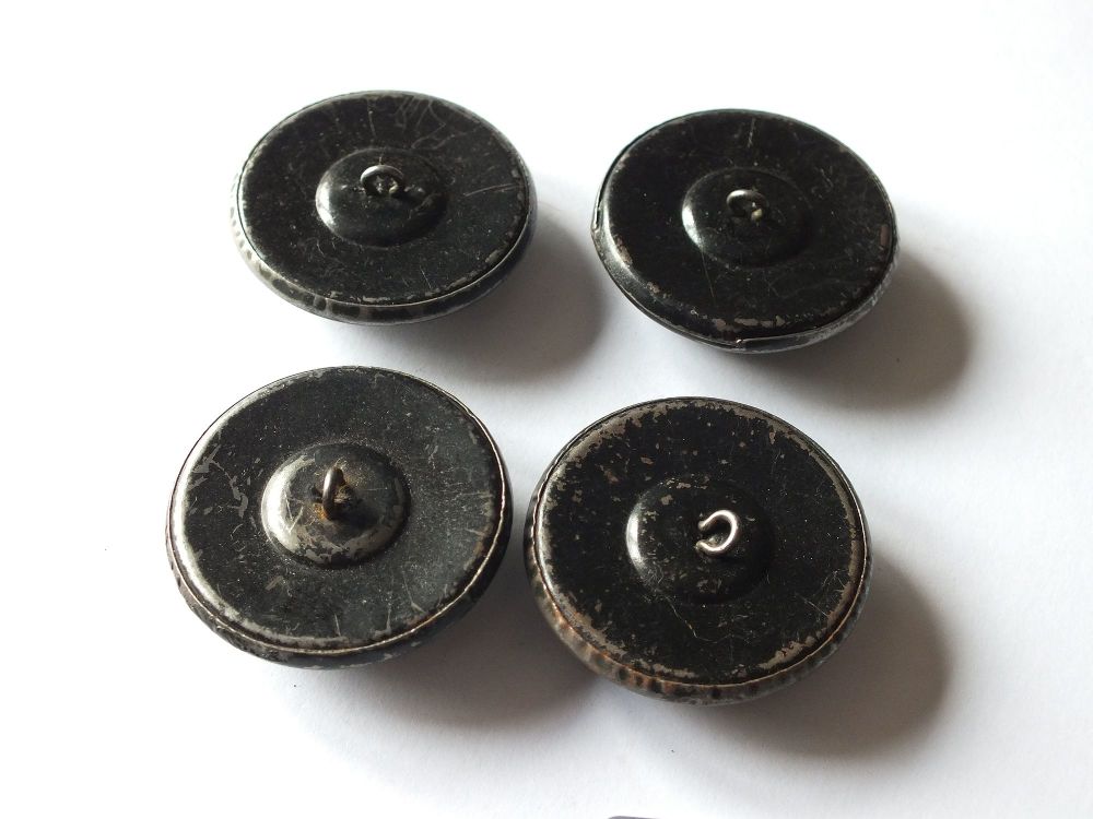 Antique Metal Coat Buttons x4-Early 1900s Era-40mm Diameter