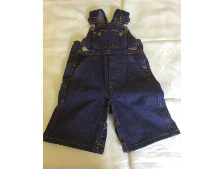 Baby Denim Dungarees Overalls By Montgomery Ward-Circa 1970s 1980s Vintage