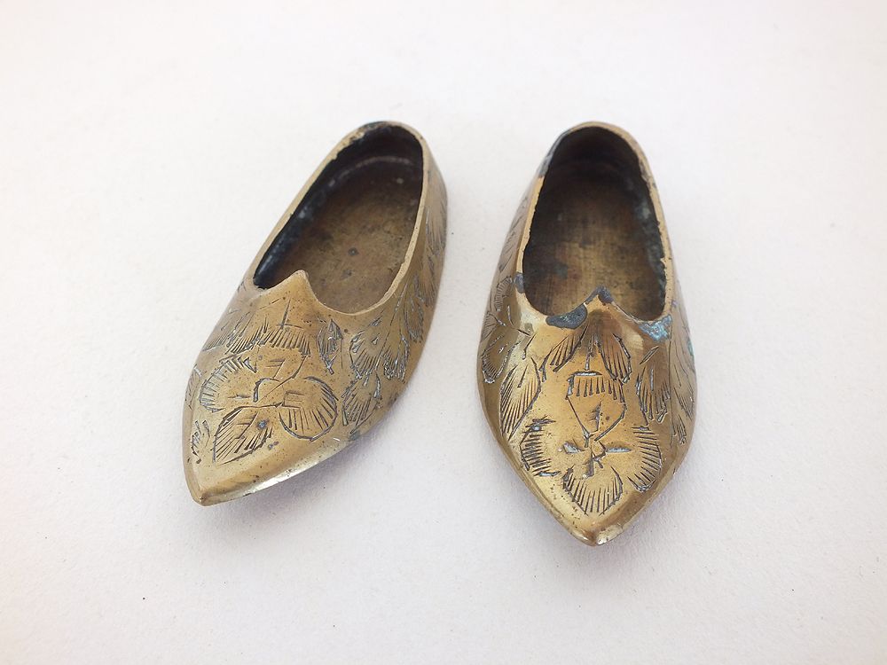 Miniature Brass Shoes - Slippers