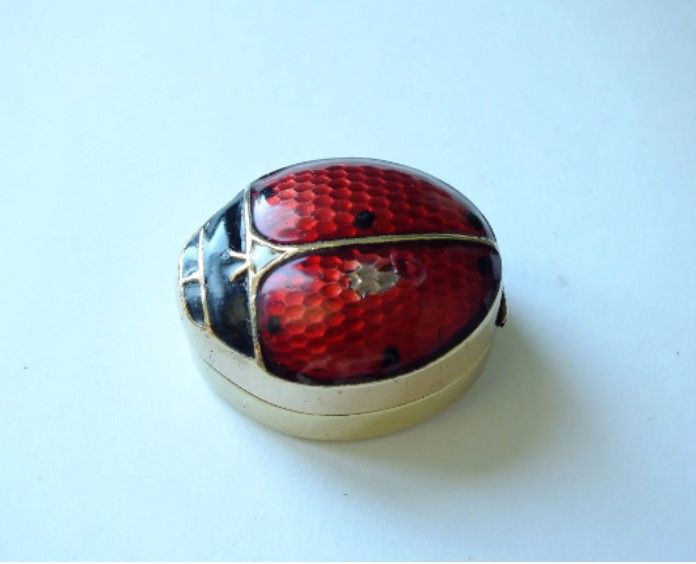 Art Deco Design Ladybird Pill Box By METALlDORE