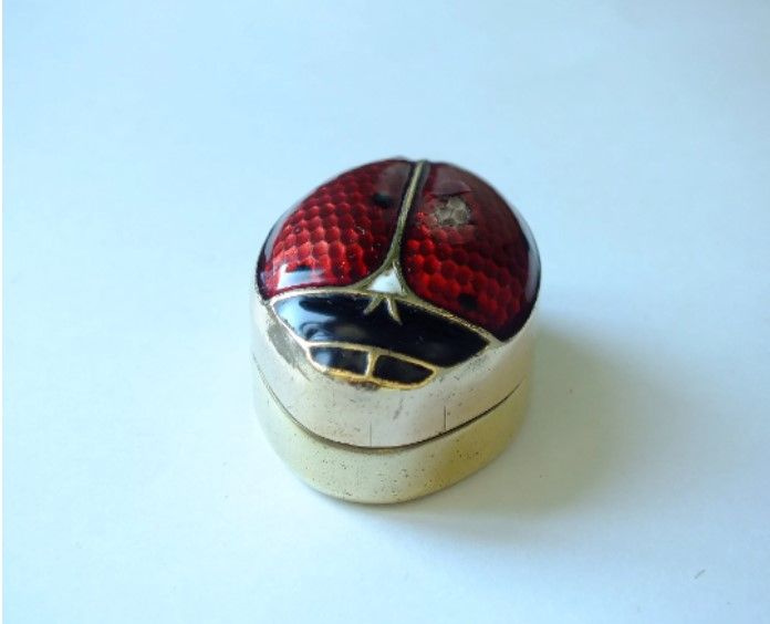 Art Deco Design Ladybird Pill Box - METALlDORE